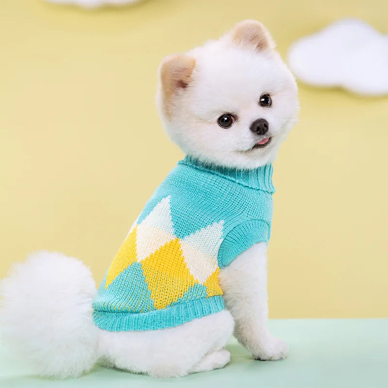 Petspuff Turtleneck Knitted Dog Jumper – Soft Warm Sweater | Small & Medium Dogs and Cats