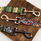 Petspuff Personalised Boho Print Dog Collar & Lead Set – Engraved Name Tag | 6 Designs, S–XL - Petspuff