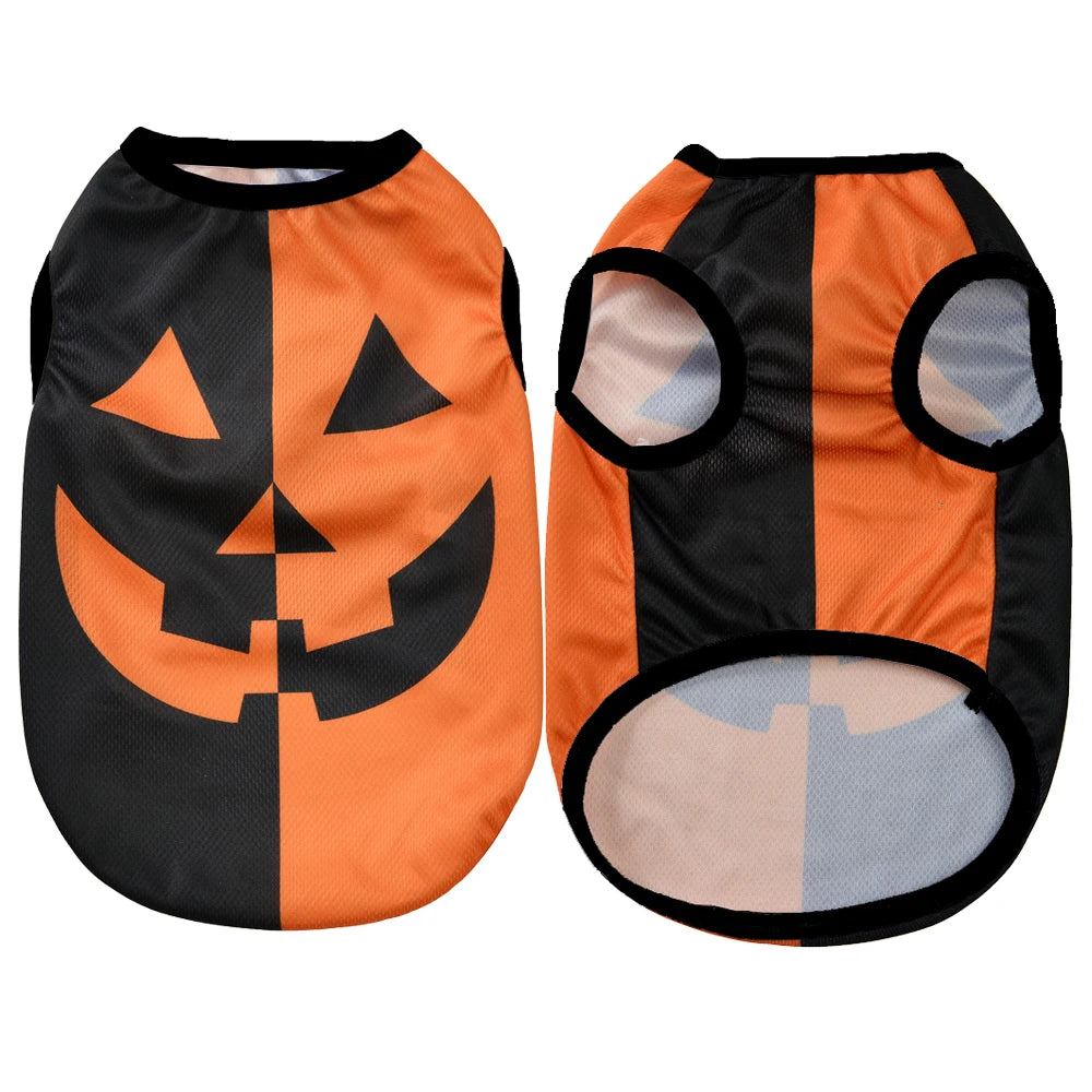 Petspuff Halloween Pumpkin Dog Vest – Lightweight Party T-Shirt | Small Dogs & Cats
