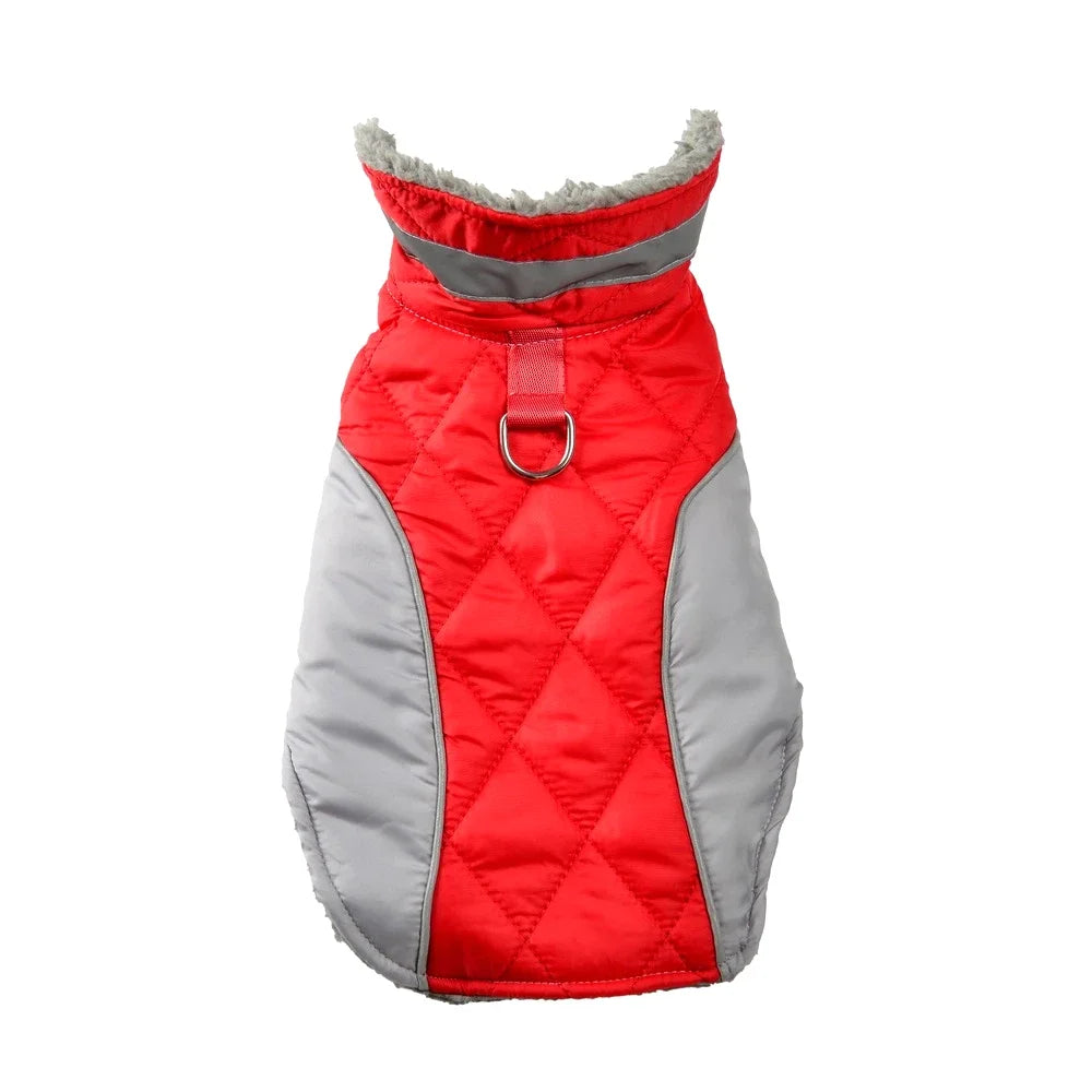 Petspuff Reflective Plaid Fleece Dog Coat – Waterproof High-Neck Jacket | Small to Large Dogs