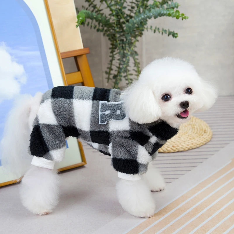 Petspuff Coral Fleece Dog Onesie – Warm Winter Jumpsuit Pyjamas | Small & Medium Dogs