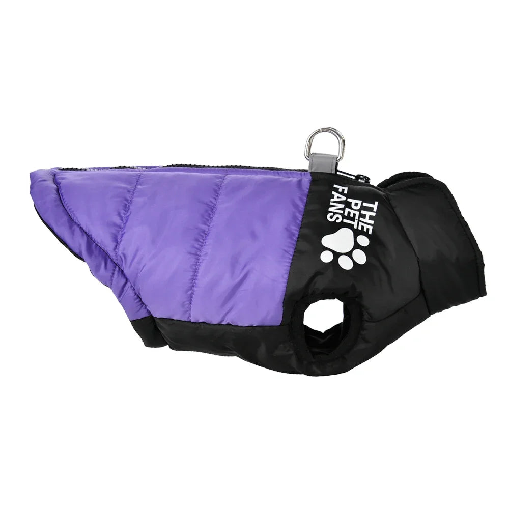 Petspuff Windproof Zip Dog Jacket – Water-Resistant Printed Coat with D-Ring | Small & Medium Dogs