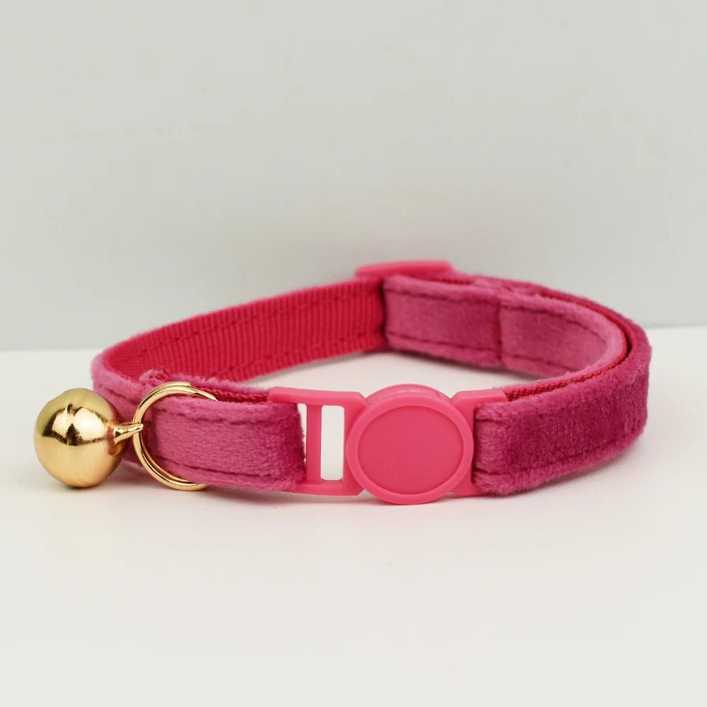 Petspuff Velvet Cat Collar with Bow Tie & Breakaway Safety Buckle – 14 Colours - Petspuff