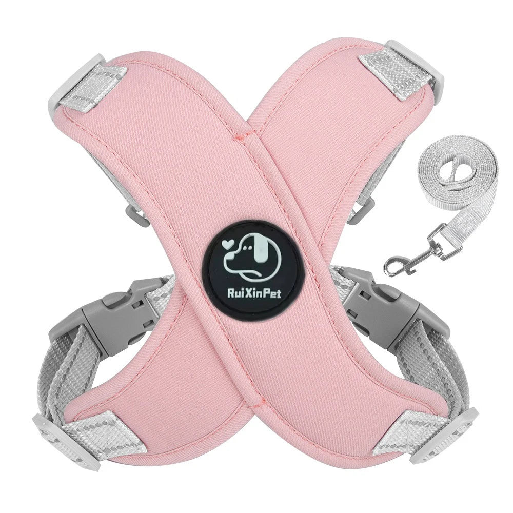 Petspuff Reflective Vest Harness & Lead Set – Padded Harness with Metal D-Ring | Small & Medium Dogs