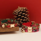Petspuff Christmas Cat Collar with Bell & Bow – Festive Braided Kitten Collar | 2 Sizes