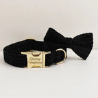 Petspuff Personalised Dog Collar with Free Engraved ID Tag – Matching Lead, Harness & Bow Set