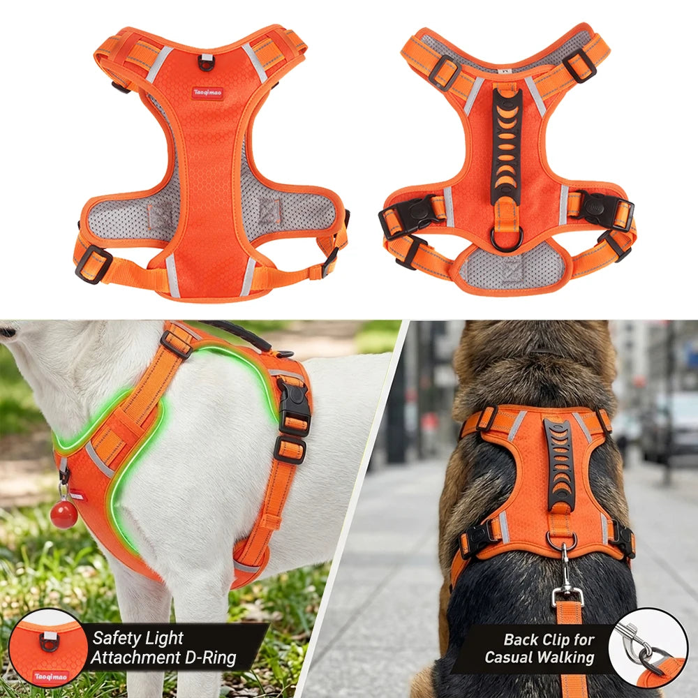 Petspuff Tactical No-Pull Dog Harness – Reflective Vest with Handle & Poop Bag Holder | Small to Large Dogs