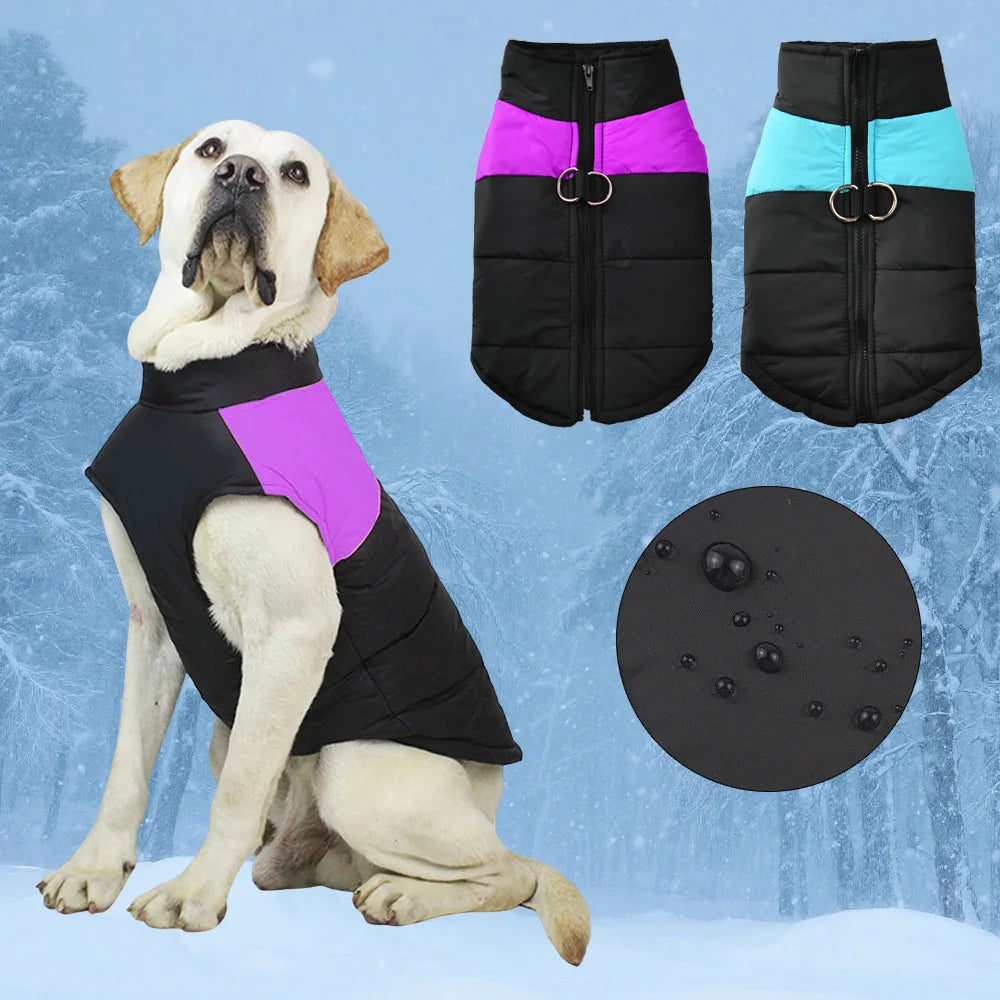 Petspuff Waterproof Dog Coat Vest – Fleece-Lined Winter Jacket with D-Ring | Small to Extra-Large Dogs