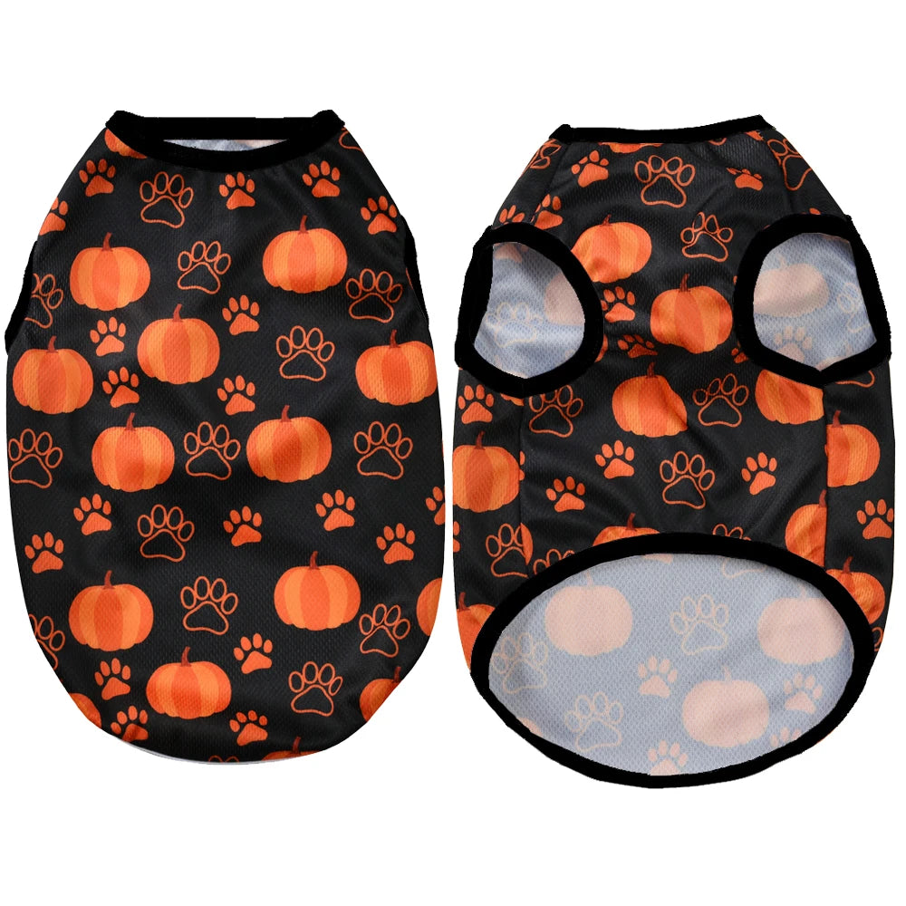 Petspuff Halloween Pumpkin Dog Vest – Lightweight Party T-Shirt | Small Dogs & Cats