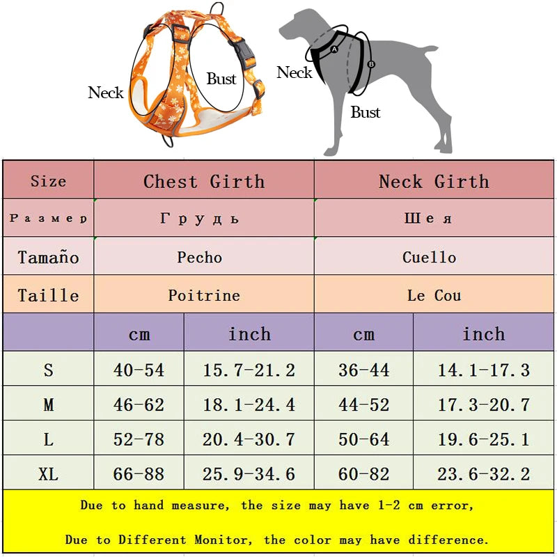 Petspuff Daisy Reflective No-Pull Dog Harness – Padded Vest Harness | Medium & Large Dogs