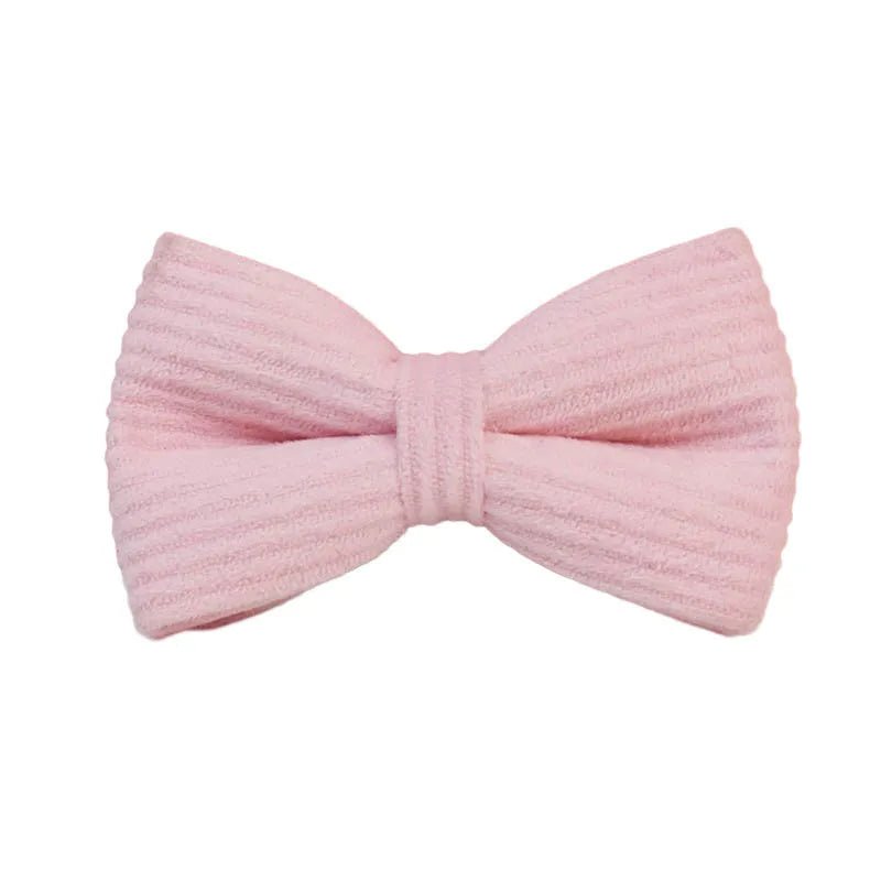 Petspuff Personalised Pink Corduroy Dog Collar & Lead Set – Engraved Name Tag, Bow & Harness