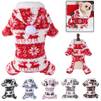 Petspuff Christmas Plush Dog Jumpsuit – Warm Festive Pyjamas | Small & Medium Dogs and Cats
