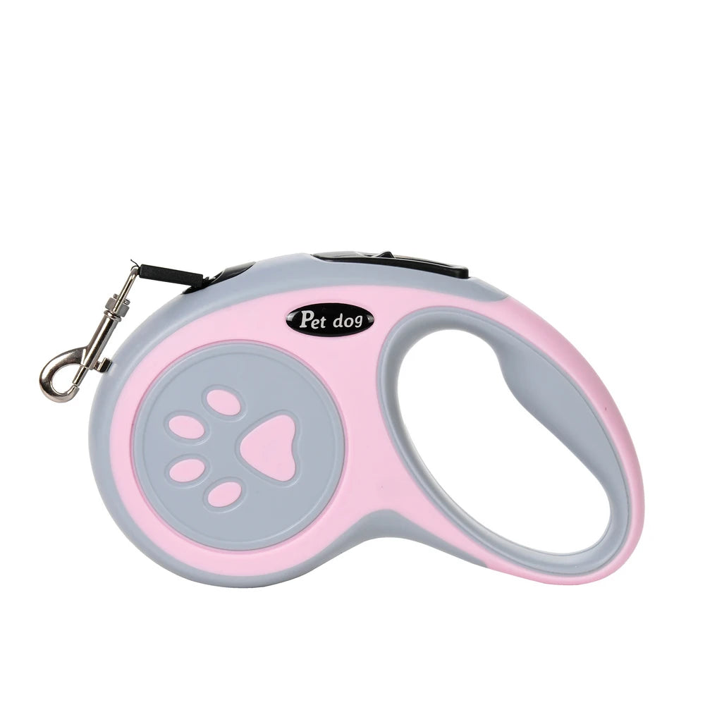 Petspuff Paw Print Retractable Dog Lead – 3m / 5m Extending Lead | Small & Medium Dogs