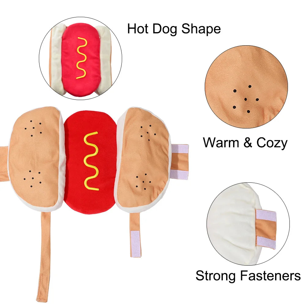 Petspuff Hot Dog Bun Pet Costume – Adjustable Party Outfit | Small & Medium Dogs