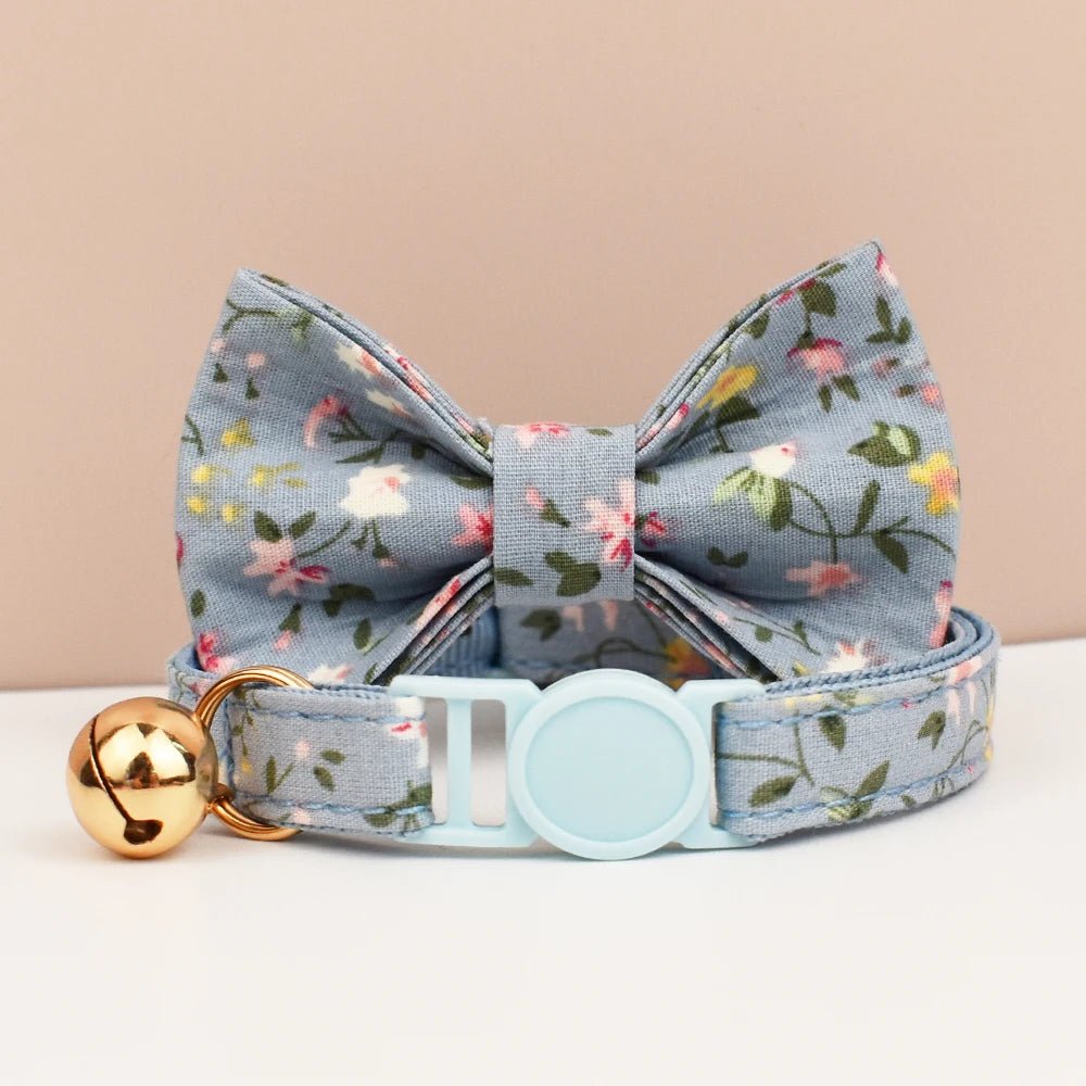 Petspuff Adjustable Cat Collar with Bow & Safety Buckle – Anti-Choke Kitten Collar | 12 Colours - Petspuff