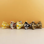 Petspuff Personalised Fruit & Animal Print Bow Tie Dog Collar & Lead – Engraved Name Tag | 8 Designs - Petspuff