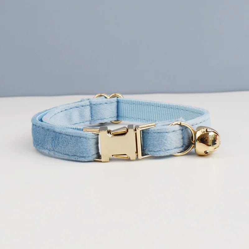 Petspuff Personalised Velvet Cat Collar with Bow, Bell & Engraved ID Tag | Kittens & Cats - Petspuff