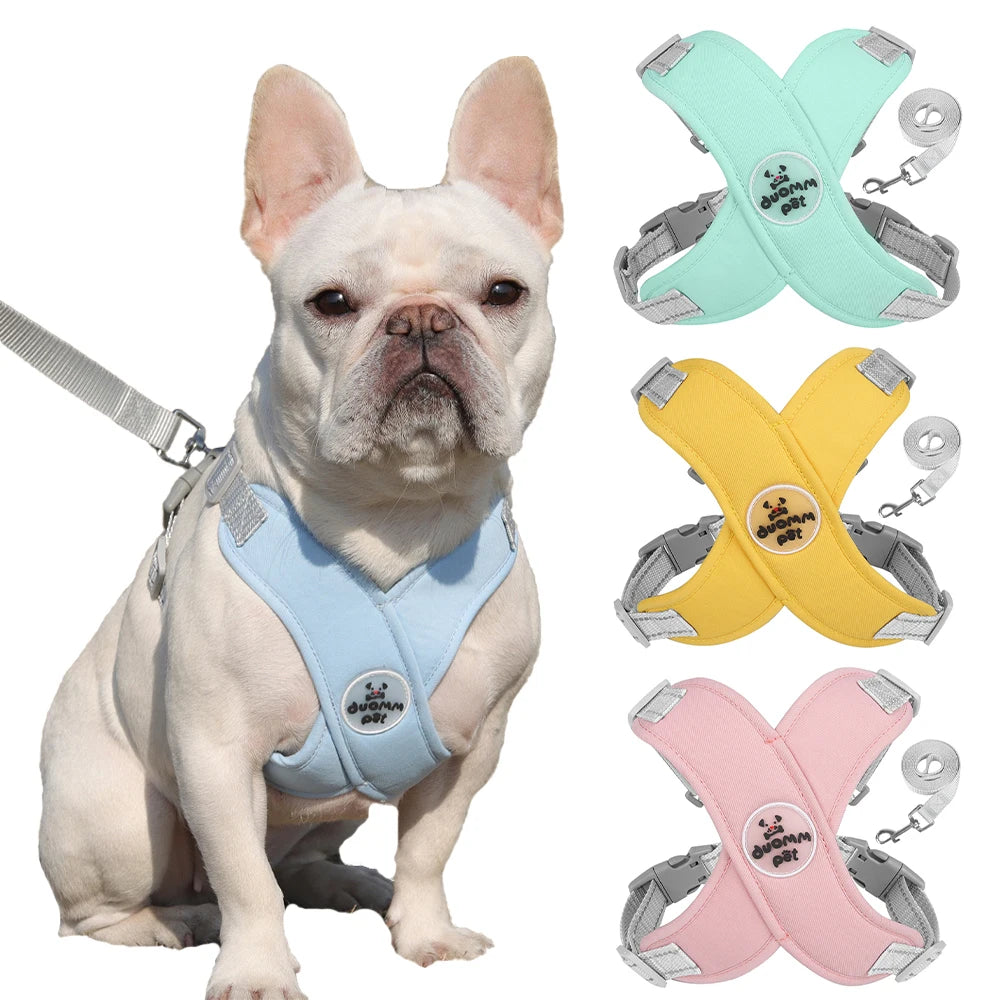 Petspuff Pastel Harness & Lead Set – Reflective Breathable Vest Harness | Small & Medium Dogs