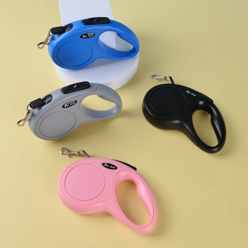 Petspuff Compact Retractable Dog Lead – 3m / 5m Strong Nylon Tape | Small & Medium Dogs