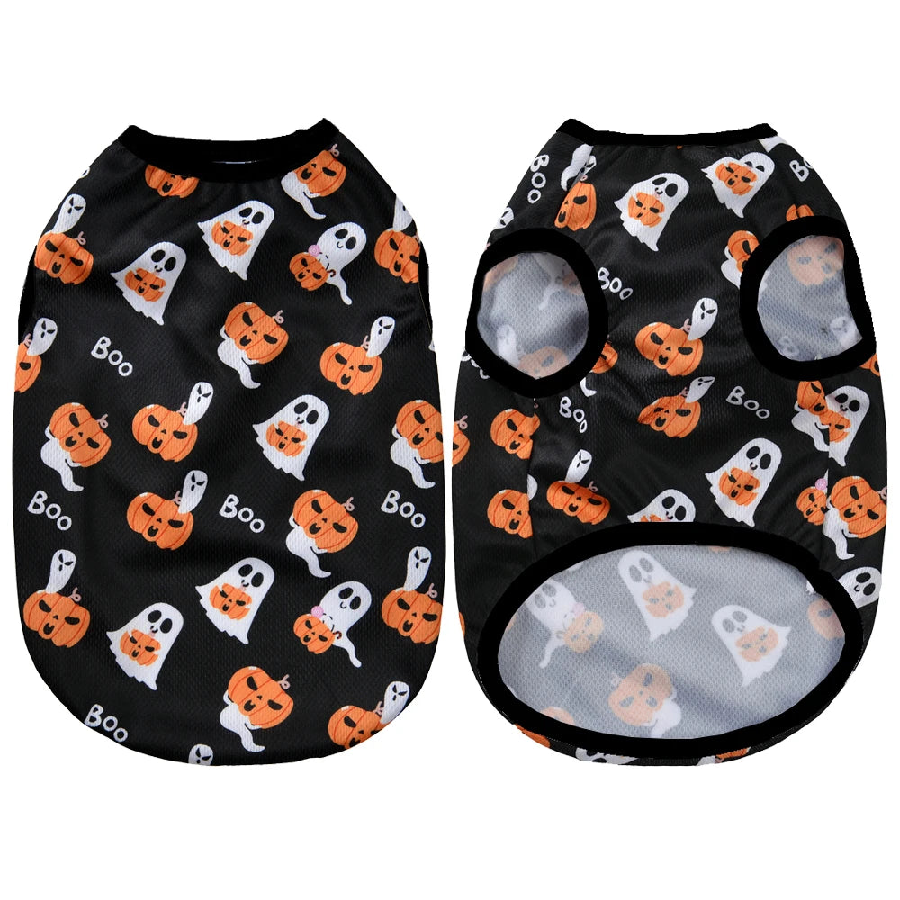 Petspuff Halloween Pumpkin Dog Vest – Lightweight Party T-Shirt | Small Dogs & Cats