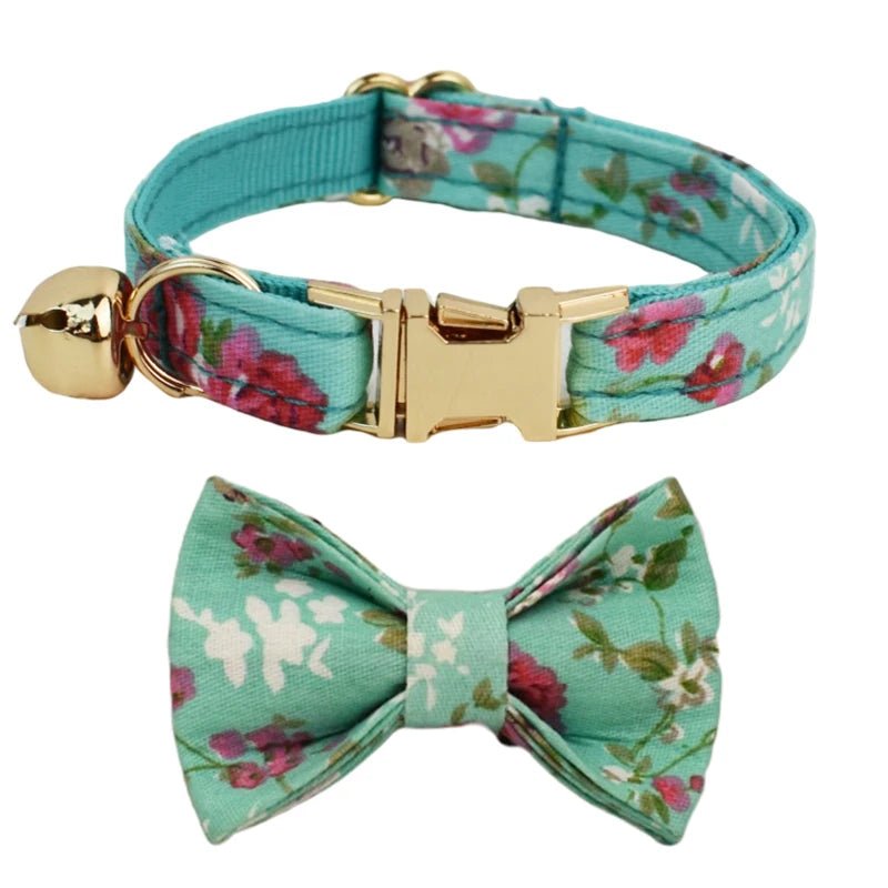 Petspuff Personalised Soft Cat Collar with Bow & Safety Buckle – Engraved Name | 7 Colours
