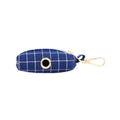 Petspuff Personalised Navy Check Dog Collar & Lead Set – Engraved Name Tag, Bow & Harness