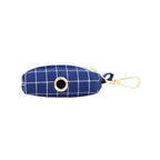 Petspuff Personalised Navy Check Dog Collar & Lead Set – Engraved Name Tag, Bow & Harness