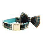 Petspuff Plaid Dog Collar, Harness & Lead Set with Bow – 4-Piece Walking Set | XS–XL