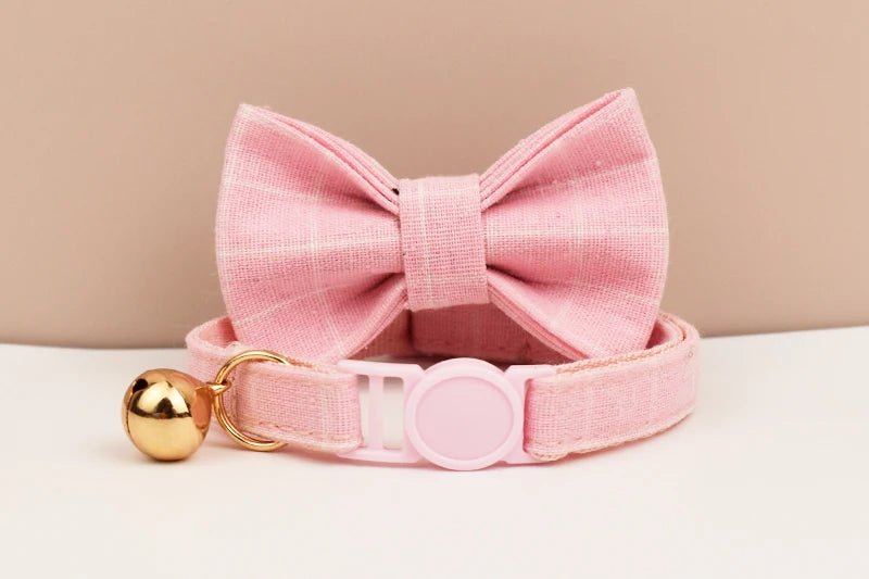 Petspuff Adjustable Cat Collar with Bow & Safety Buckle – Anti-Choke Kitten Collar | 12 Colours - Petspuff