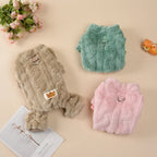 Petspuff Cosy Stretch Fleece Dog Jumpsuit – Winter Onesie with D-Ring | Small Dogs & Cats