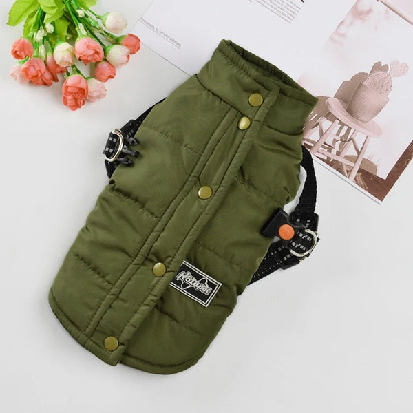 Petspuff Dog Jacket with Built-In Harness – Windproof Fleece Coat | Small Dogs & Cats