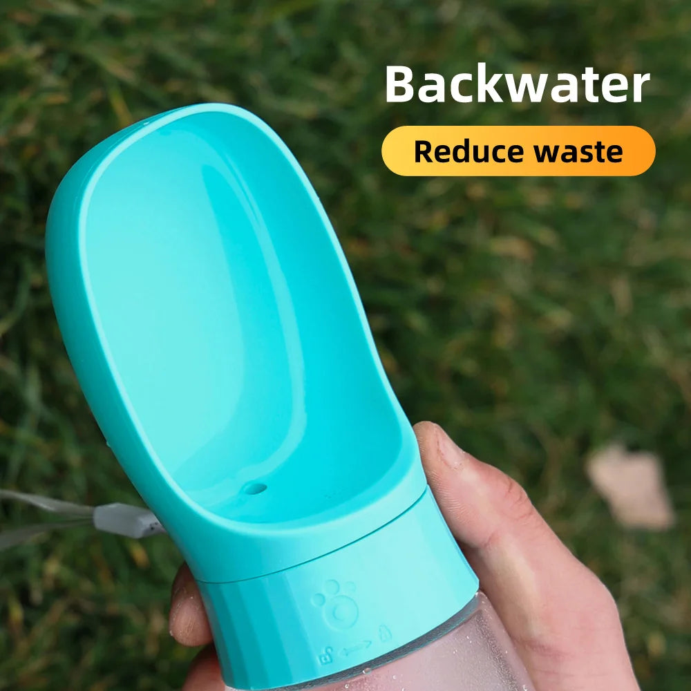 Petspuff Portable Dog Water Bottle with Feeder – 300ml / 500ml Leakproof | Dogs & Cats