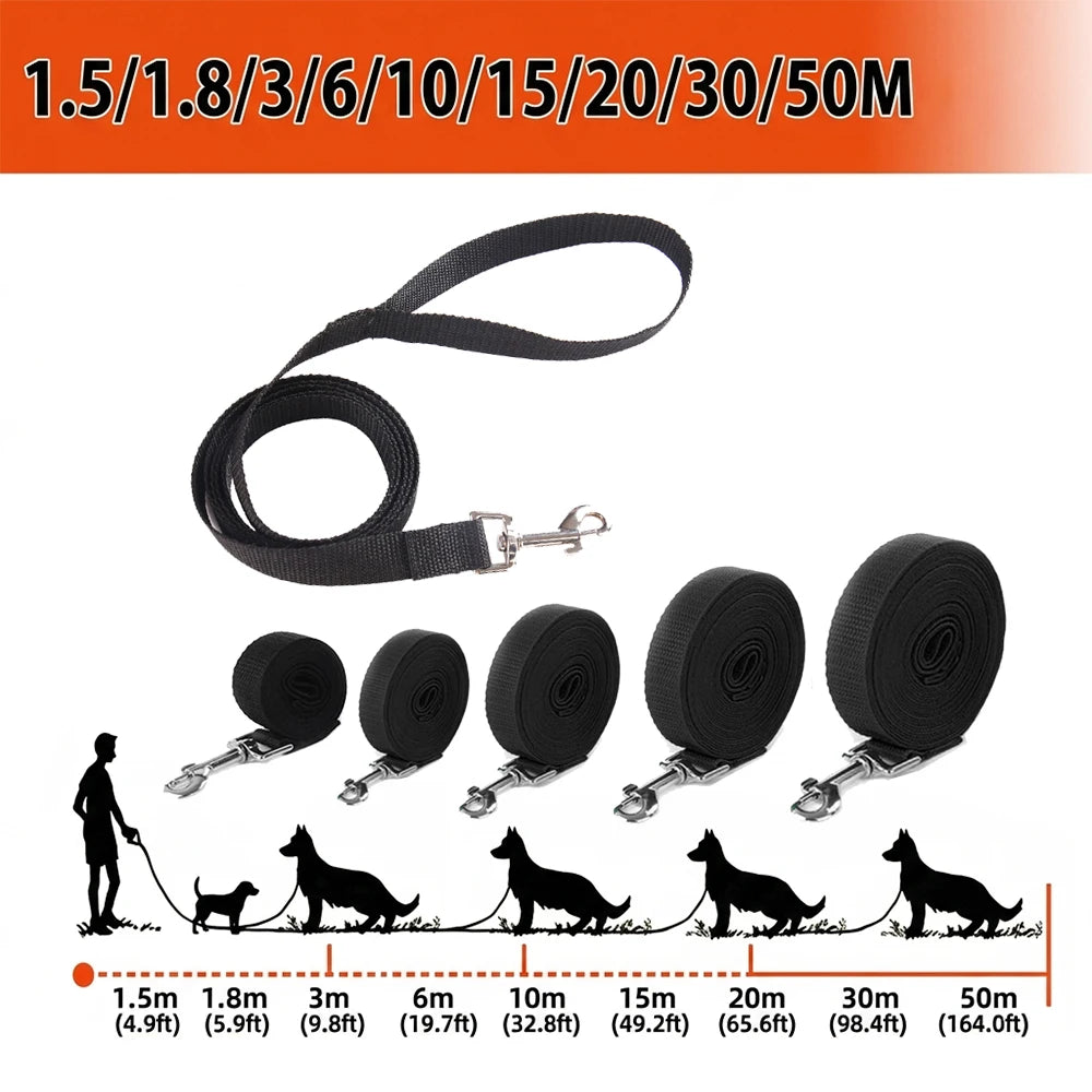 Petspuff Long Dog Training Lead – Strong Nylon Recall Line 1.5m to 50m | All Dogs