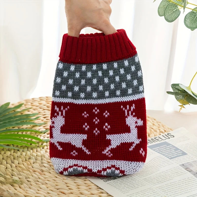 Petspuff Christmas Dog Jumper – Fair Isle Reindeer Knit | Small Dogs & Cats