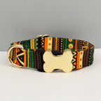 Petspuff Personalised Boho Dog Collar & Lead – Engraved Nameplate | 5 Designs, S–XL