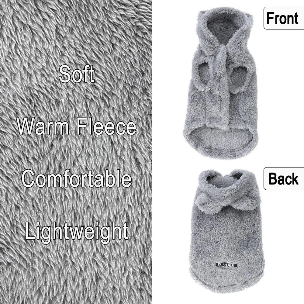 Petspuff Rabbit Ear Fleece Dog Hoodie – Warm Hooded Coat with D-Ring | Small Dogs & Cats