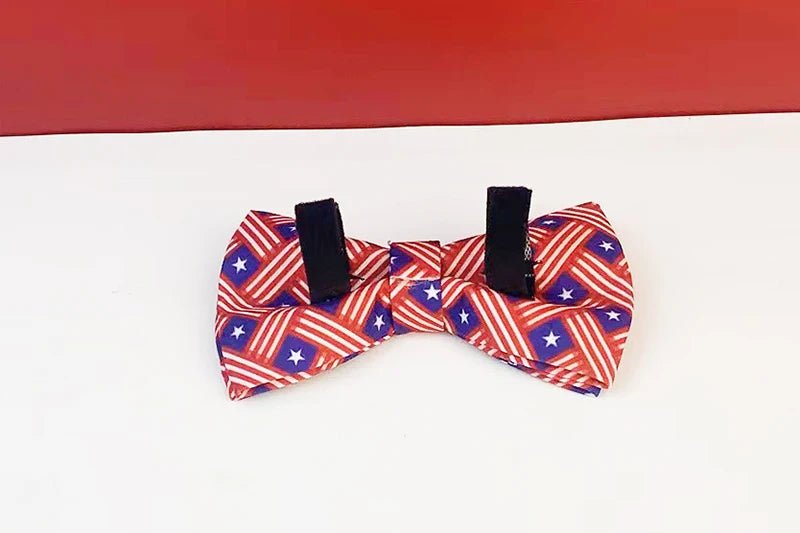 Petspuff Flag Print Cotton Dog Collar, Harness & Lead Set with Bow – XS–XL