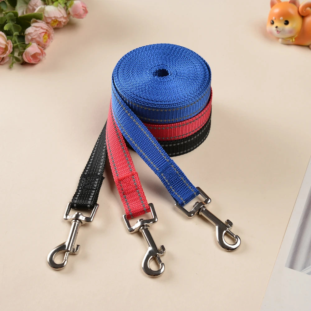 Petspuff Reflective Nylon Dog Lead – Strong 2cm Lead 1.5m to 10m | Small to Large Dogs