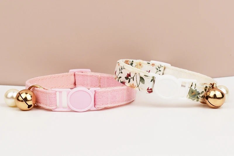 Petspuff Adjustable Cat Collar with Bow & Safety Buckle – Anti-Choke Kitten Collar | 12 Colours - Petspuff