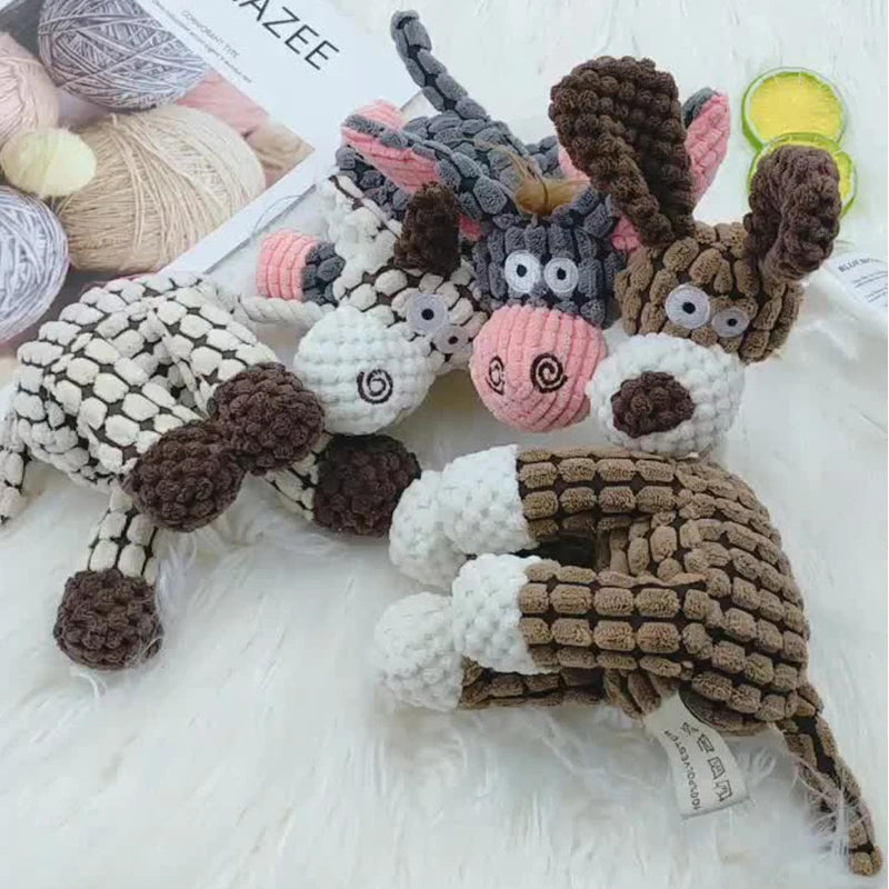 Petspuff Squeaky Plush Animal Dog Toy – Interactive Chew Toy for Puppies, Small & Large Dogs | 18 Designs