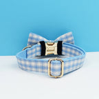Petspuff Personalised Plaid Dog Collar, Harness & Lead Set – Engraved Name Tag & Bow | Style 29