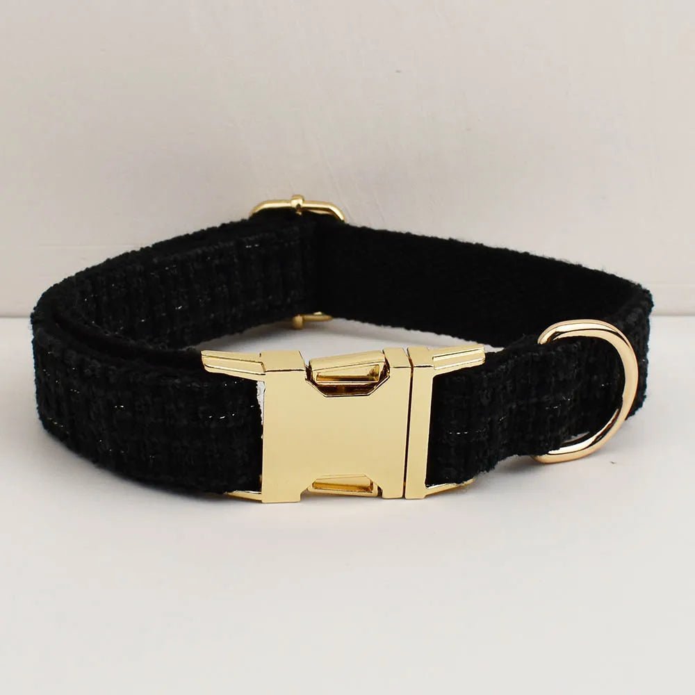 Petspuff Personalised Dog Collar with Free Engraved ID Tag – Matching Lead, Harness & Bow Set