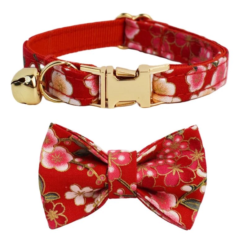 Petspuff Personalised Soft Cat Collar with Bow & Safety Buckle – Engraved Name | 7 Colours