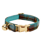 Petspuff Personalised Plaid Cat Collar with Bow Tie – Adjustable Safety Buckle & Name Tag