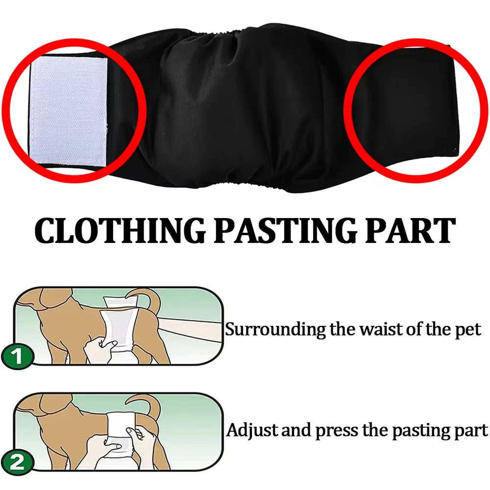 Petspuff Male Dog Nappies 3-Pack – Reusable Belly Band Wraps | Small & Medium Dogs