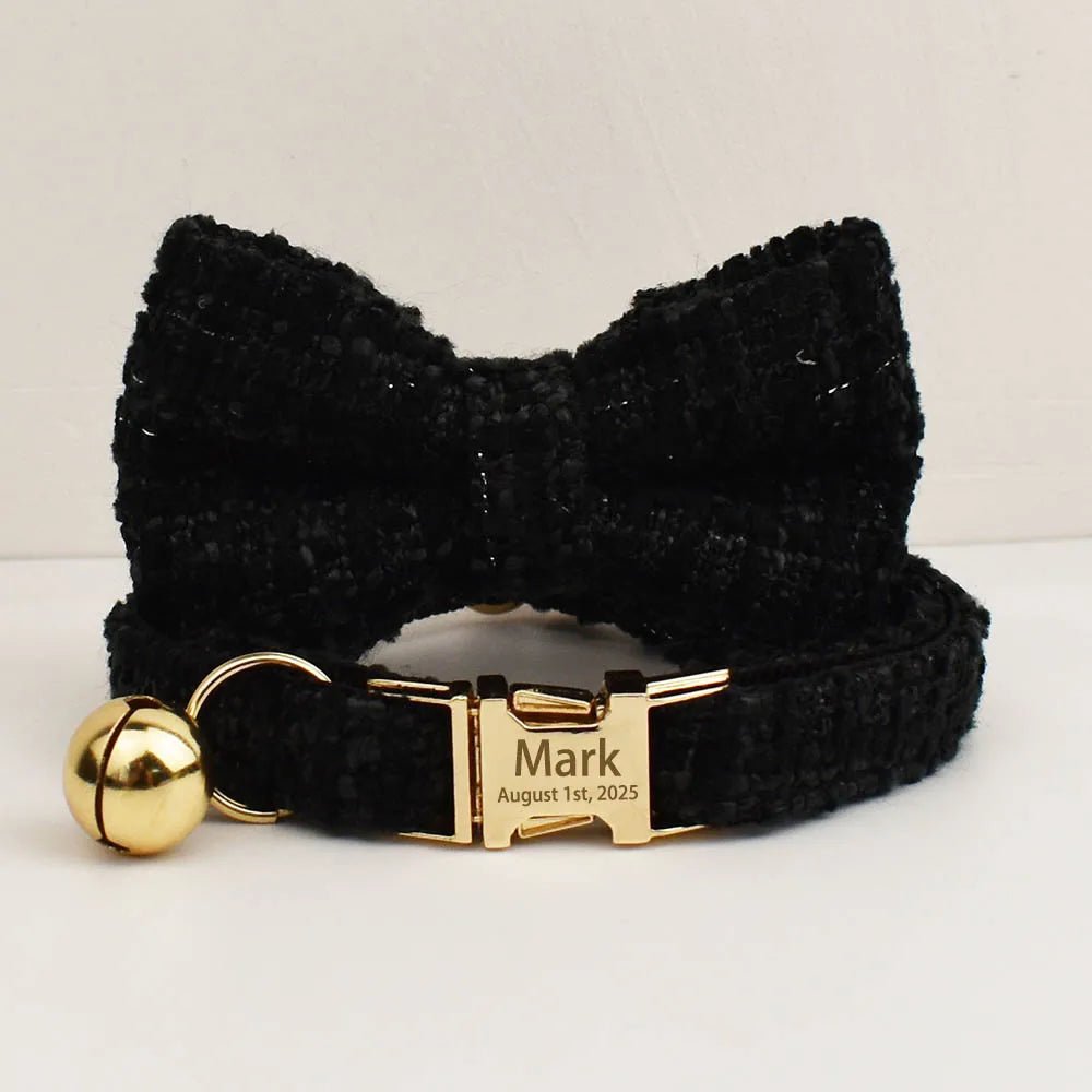Petspuff Personalised Cat Collar & Lead Set with Bell – Engraved ID Tag | Kittens & Cats