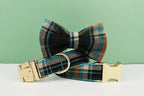 Petspuff Plaid Dog Collar, Harness & Lead Set with Bow – 4-Piece Walking Set | XS–XL