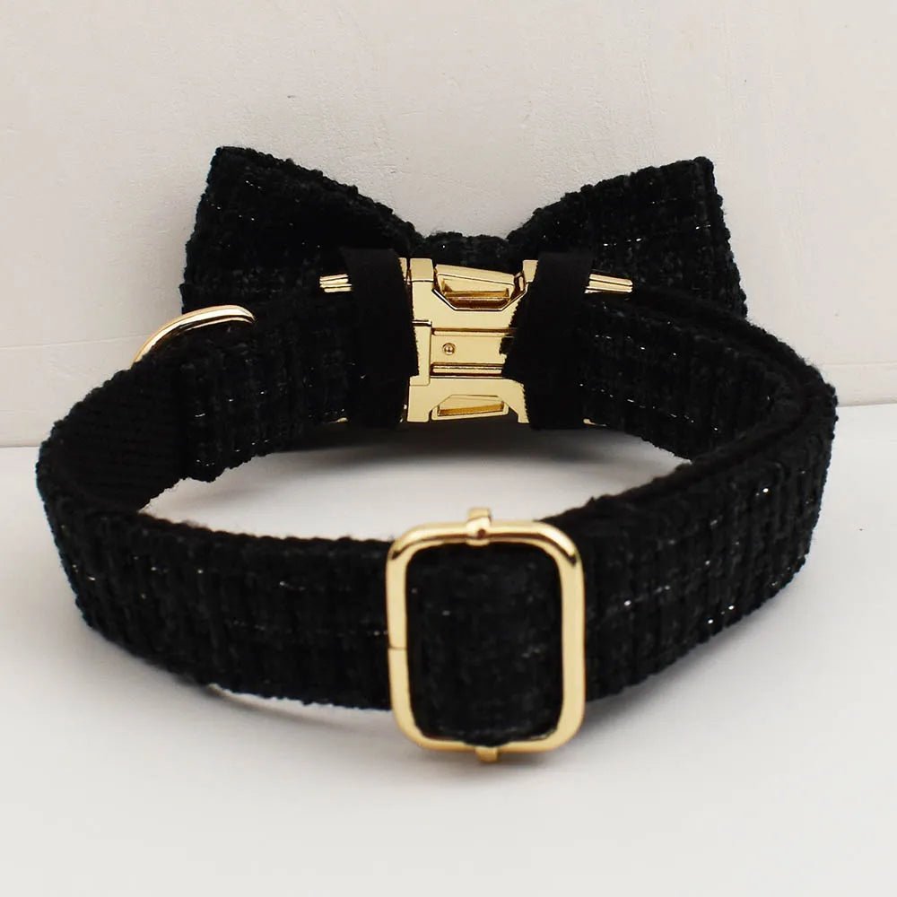 Petspuff Personalised Dog Collar with Free Engraved ID Tag – Matching Lead, Harness & Bow Set