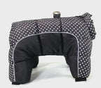 Petspuff Polka Dot Fleece Dog Jumpsuit – Windproof Zip Coat with D-Ring | Small Dogs