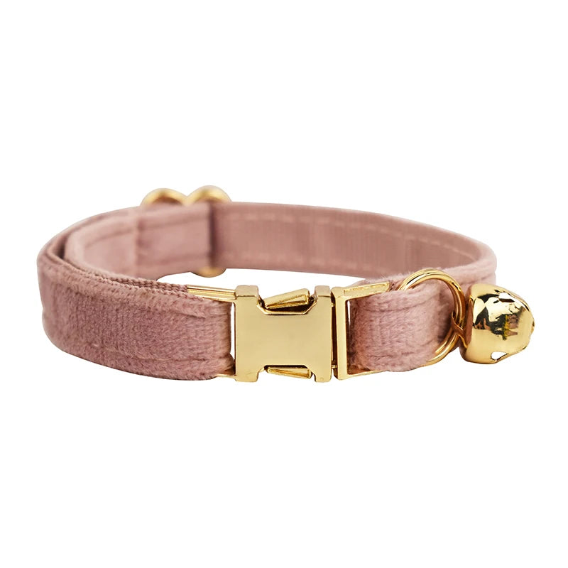 Petspuff Personalised Bow Cat Collar & Lead with Bell – Engraved ID Tag | 7 Colours